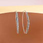 Sterling Silver Long Granulated Earring 12x31mm