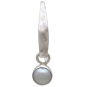 Sterling Silver Hammered Earring with Pearl Drop 23x6mm