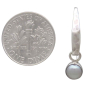 Sterling Silver Hammered Earring with Pearl Drop 23x6mm dime view