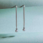 Sterling Silver Long Arch Earrings with Pearl Drop 46x5mm