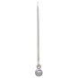 Sterling Silver Long Arch Earrings with Pearl Drop 46x5mm