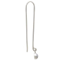 Sterling Silver Long Arch Earrings with Pearl Drop 46x5mm side