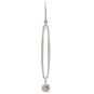 Silver Long Oval Link Dangle Earrings w Pearl Drop Back View