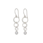 Sterling Silver Circle of Life Earrings with a Pearl 42x10mm