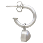 Sterling Silver Small Hoop Earrings with Pearl Drop Side View