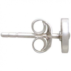 Sterling Silver Raised Sun and Moon Post Earrings 6x6mm