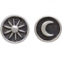 Sterling Silver Raised Sun and Moon Post Earrings 6x6mm