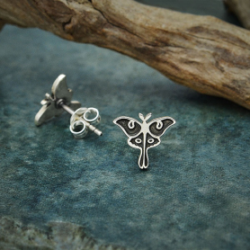 Nina Designs Sterling Silver Luna Moth Post Earrings