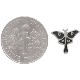 Sterling Silver Luna Moth Post Earrings 9x10mm dime