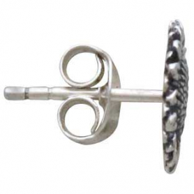 Sterling Silver Sunflower Post Earrings 10x10mm