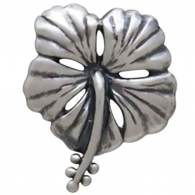 Sterling Silver Hibiscus Post Earrings 13x11mm