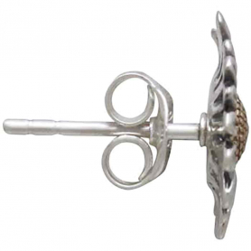 Mixed Metal Daisy Post Earrings 13x13mm