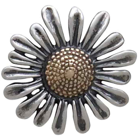 Nina Designs Mixed Metal Daisy Post Earrings close up