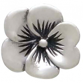 Sterling Silver Pansy Post Earrings 8x8mm