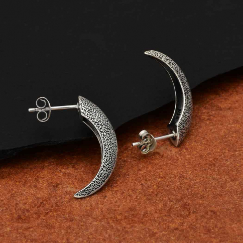 Sterling Silver Talon Post Earrings 24x5mm