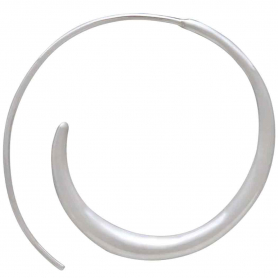 Sterling Silver Large Tapered Hoop Earrings 30x30mm