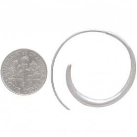 Sterling Silver Large Tapered Hoop Earrings 30x30mm