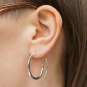 Sterling Silver Large Tapered Hoop Earrings 30x30mm