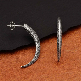 Sterling Silver Long Talon Post Earrings 31x4mm