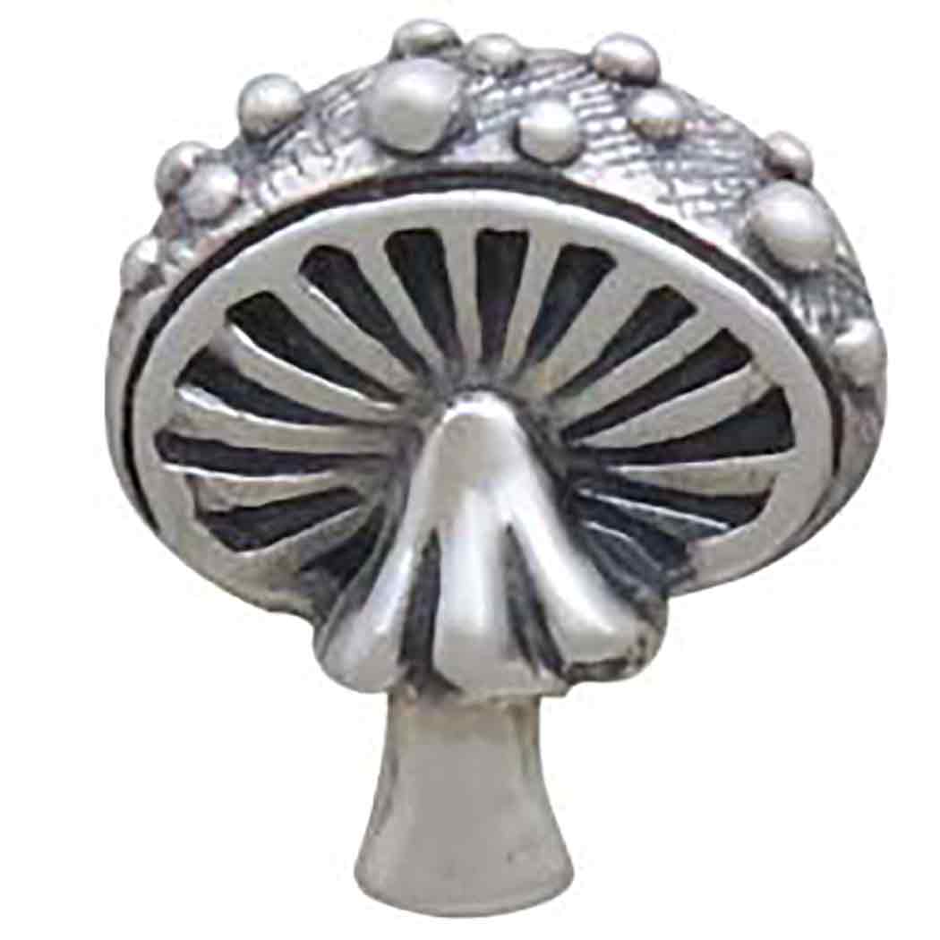 Sterling Silver Agaric Mushroom Post Earrings 10x8mm