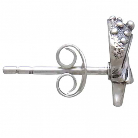 Sterling Silver Agaric Mushroom Post Earrings 10x8mm