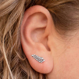 Sterling Silver Sprig Ear Climbers 6x15mm