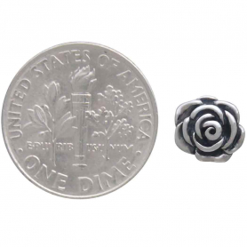 Sterling Silver Rose Post Earrings 7x7mm