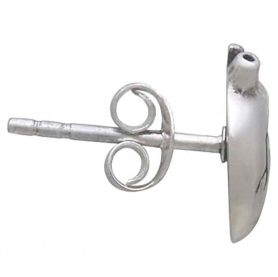 Sterling Silver Anatomical Heart Post Earrings 10x7mm