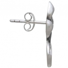 Sterling Silver Three Mushroom Post Earrings 19x12mm