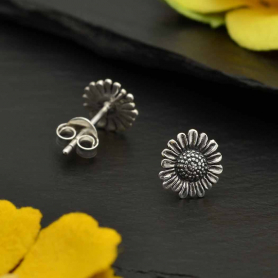 Sterling Silver Small Daisy Post 9x9mm