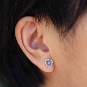 Sterling Silver Small Daisy Post 9x9mm