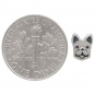 Sterling Silver Frenchie Face Post Earrings 8x6mm