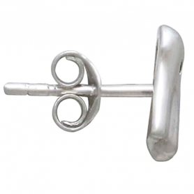 Sterling Silver 3D Ghost Post Earrings Side View