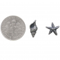 Sterling Silver Conch Shell & Starfish Post Earrings with Dime