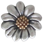 Tiny Mixed Metal Daisy Post Earrings Front View