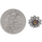 Tiny Mixed Metal Daisy Post Earrings with Dime