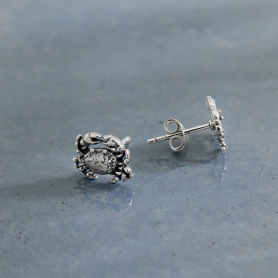 Sterling Silver Crab Post Earrings 8x10mm