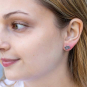 Sterling Silver Crab Post Earrings 8x10mm on ear