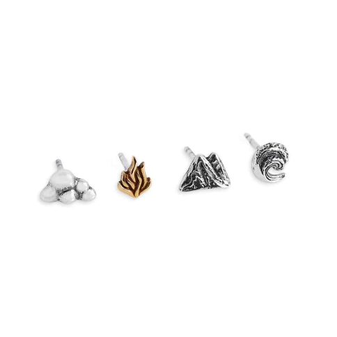 Nina Designs Sterling Silver and Bronze Elements Post Earring Set 