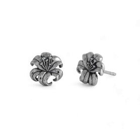 Sterling Silver Lily Post Earrings 9x9mm