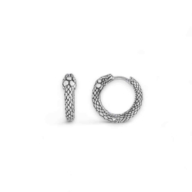 Sterling Silver Ouroboros Huggie Hoop Earrings 16mm