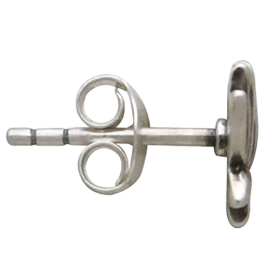 Sterling Silver Lotus Post Earrings Side View