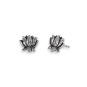 Sterling Silver Lotus Post Earring 9x9mm