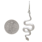 Sterling Silver Snake Dangle Earrings with Dime