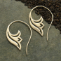 Sterling Silver Lotus Scroll Earring - Yoga Jewelry 38x23mm