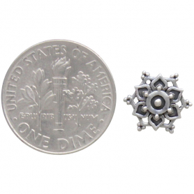 Sterling Silver Mandala Stud Earrings 10x10mm