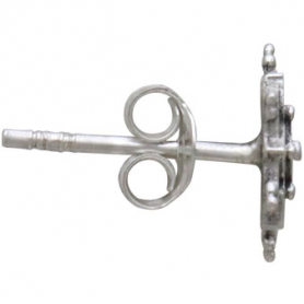 Sterling Silver Mandala Stud Earrings 10x10mm