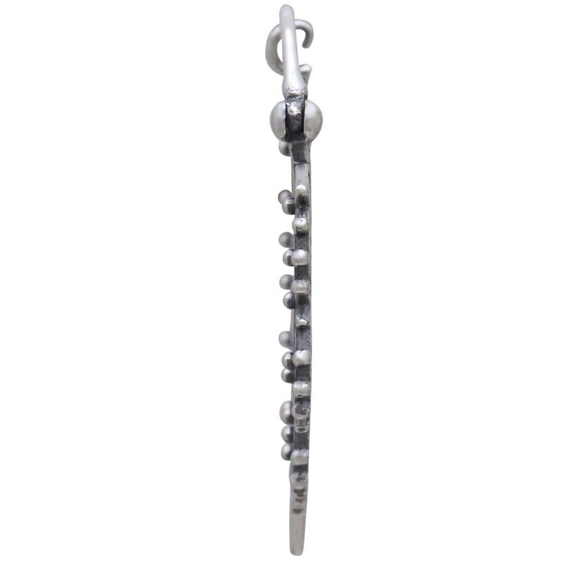 Sterling Silver Art Deco Wire Hoop Earrings 33x31mm