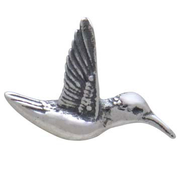 Sterling Silver 3D Hummingbird Post Earrings 9x14mm