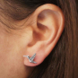Sterling Silver 3D Hummingbird Post Earrings 9x14mm